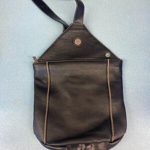 Black Leather SAK sling bag